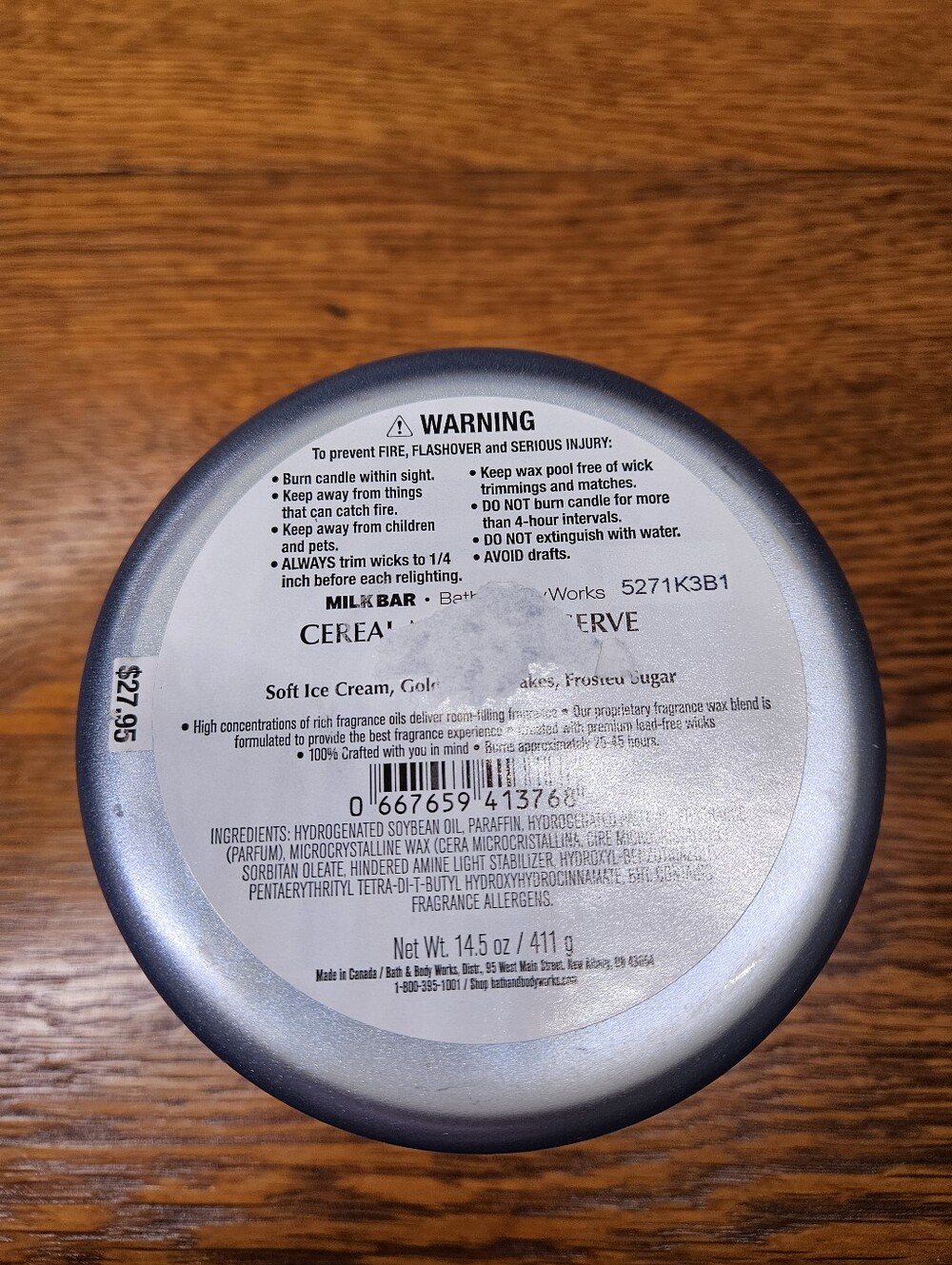 Bath & Body Works Cereal Milk Soft Serve 3-Wick Candle - Picture 3 of 3